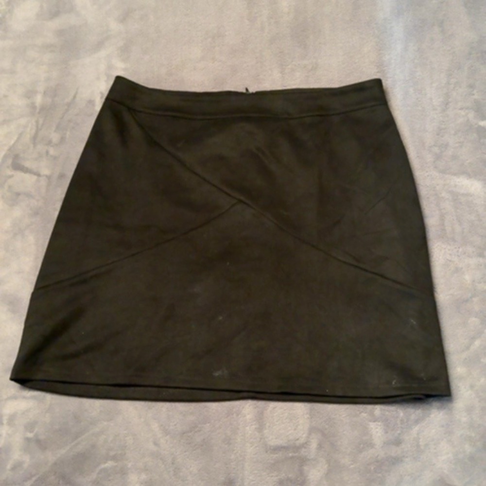 MangoPop Mini Skirt Women XXL Black Faux Suede Minimalist Versatile Casual